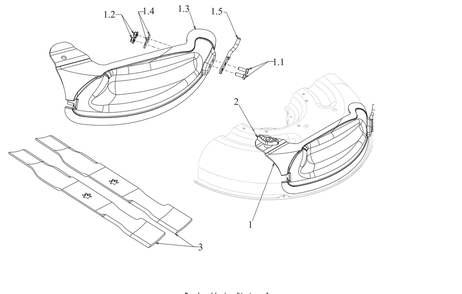 Mulch Attachment Diagram and Parts List for 19B30005100 46Inch Cub Cadet Lawn Tractor